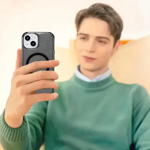 Tigowos for iPhone 15 Glitter case Fits MagSafe Anti-Stain Non-Yellowing Shockproof Impact Case Fits iPhone 15 Phone Cases 6.1