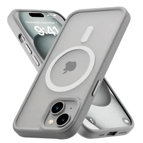 Tigowos for iPhone 15 Magnetic case Fits MagSafe 15FT Drop Resistant Anti-Yellowing Heavy Duty Shockproof Back Cover Fits iPhone 15 Phone Cases 6.1