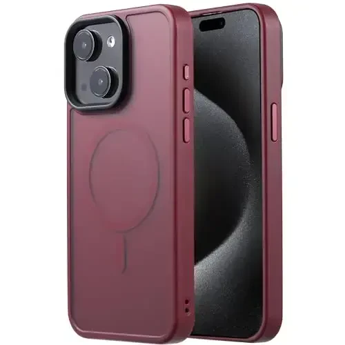 Tigowos for iPhone 15 Magnetic case Fits MagSafe 15FT Drop Resistant Anti-Yellowing Heavy Duty Shockproof Back Cover Fits iPhone 15 Phone Cases 6.1
