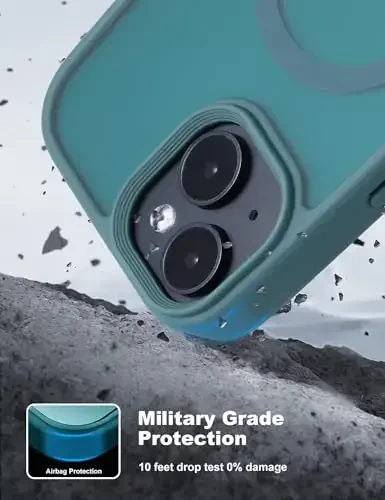 Tigowos for iPhone 15 Magnetic case Fits MagSafe 15FT Drop Resistant Anti-Yellowing Heavy Duty Shockproof Back Cover Fits iPhone 15 Phone Cases 6.1