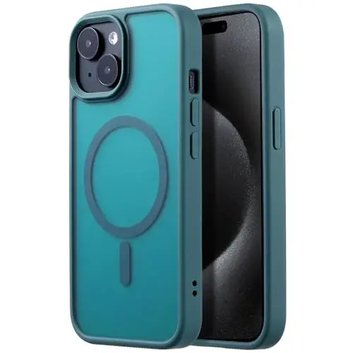 Tigowos for iPhone 15 magnitli g'ilofi MagSafe 15FT ga mos tushadi. Tushishga chidamli, sarg'ayishga qarshi, yuqori quvvatli zarbga chidamli orqa qopqoq iPhone 15 telefon g'iloflariga mos keladi 6.1