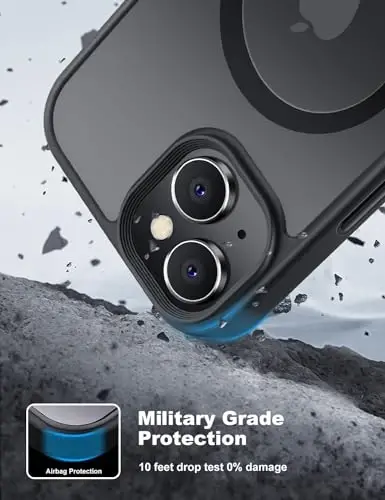 Tigowos for iPhone 15 Plus & iPhone 14 Plus Phone Case. Fits MagSafe. 10FT Drop Resistant. Matte Skin Feeling Back Cover for iPhone 15 Plus & iPhone 14 Plus Case, Black - 4