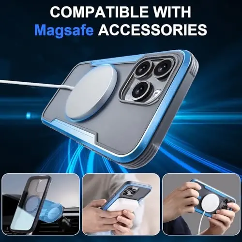 Tigowos for iPhone 15 Plus&iPhone 14 Plus Phone Case Fits MagSafe 10FT Drop Resistant Matte Skin Feeling Back Cover for iPhone 15 Plus&iPhone 14 Plus Case，Blue Bumper - 4