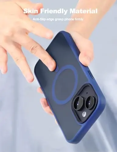 Tigowos for iPhone 15 Plus&iPhone 14 Plus Phone Case Fits MagSafe 10FT Drop Resistant Matte Skin Feeling Back Cover for iPhone 15 Plus&iPhone 14 Plus Case，Deep Blue - 4
