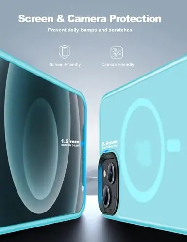 Tigowos for iPhone 15 Plus&iPhone 14 Plus Phone Case Fits MagSafe 10FT Drop Resistant Matte Skin Feeling Back Cover for iPhone 15 Plus&iPhone 14 Plus Case，Fluorescent Blue - 7