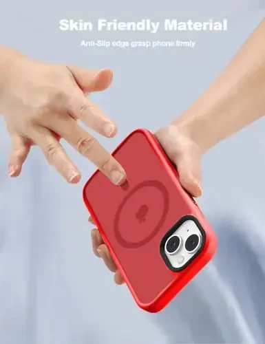 Tigowos for iPhone 15 Plus&iPhone 14 Plus Phone Case Fits MagSafe 10FT Drop Resistant Matte Skin Feeling Back Cover for iPhone 15 Plus&iPhone 14 Plus Case，Red - 4