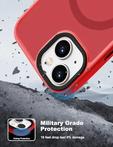 Tigowos for iPhone 15 Plus&iPhone 14 Plus Phone Case Fits MagSafe 10FT Drop Resistant Matte Skin Feeling Back Cover for iPhone 15 Plus&iPhone 14 Plus Case，Red - 2
