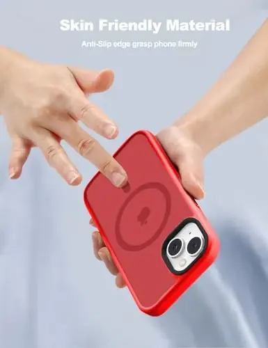 Tigowos for iPhone 15 Plus&iPhone 14 Plus Phone Case Fits MagSafe 10FT Drop Resistant Matte Skin Feeling Back Cover for iPhone 15 Plus&iPhone 14 Plus Case，Red - 4