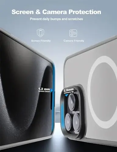 Tigowos Compatible with iPhone 15 Pro Case Fits MagSafe 10FT Drop Resistant Matte Skin Feeling Back Cover Aluminum Alloy Keys Fits iPhone 15 Pro Phone Cases，Grey - 3