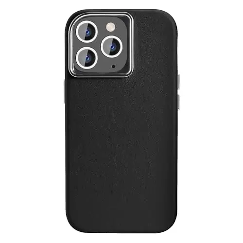 Tigowos iPhone 15 Pro Max için Deri Kılıf, Magsafe Uyumlu, PU Deri Darbeye Dayanıklı İnce Parmak İzi Bırakmayan iPhone 15 Pro Max Telefon Kılıfı 6.7