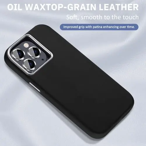 Tigowos iPhone 15 Pro Max için Deri Kılıf, Magsafe Uyumlu, PU Deri Darbeye Dayanıklı İnce Parmak İzi Bırakmayan iPhone 15 Pro Max Telefon Kılıfı 6.7