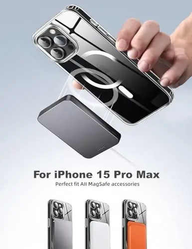 Tigowos iPhone 15 Pro Max kılıf ile uyumlu [3 Metre Düşmeye Dayanıklı] Kristal Netliğinde Darbeye Dayanıklı İnce Kesim iPhone 15 Pro Max Telefon Kılıfları (6.7