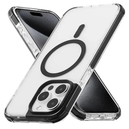 Tigowos iPhone 15 Pro Max uchun bamper g‘ilof MagSafe mos keladi 15FT tushishiga chidamli sariq rangga qarshi og‘ir zarbaga chidamli orqa qopqoq iPhone 15 Pro Max telefon g‘iloflariga mos keladi 6.7
