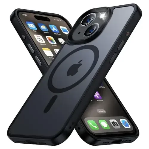 Tigowos iPhone 15 uchun g‘ilof MagSafe 15FT tushishga chidamli sarg‘ayishga qarshi yuqori himoyali zarbga chidamli orqa qopqoq iPhone 15 telefon g‘iloflariga mos 6,1