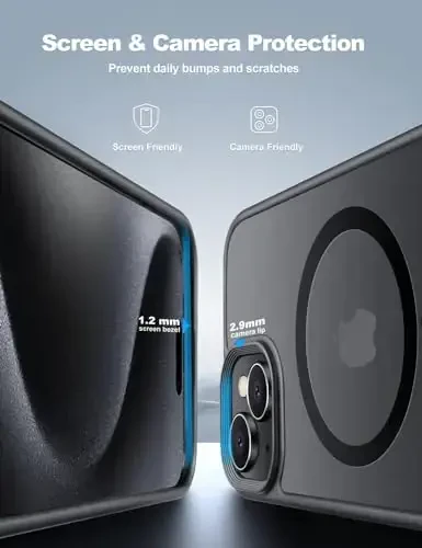 Tigowos iPhone 15 uchun g'ilof, MagSafe bilan mos [15FT ga tushishga chidamli][2 ta закалённое shisha ekran himoyachisi] iPhone 15 Cases 6.1