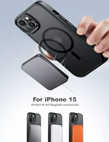 Tigowos iPhone 15 uchun g'ilof, MagSafe bilan mos [15FT ga tushishga chidamli][2 ta закалённое shisha ekran himoyachisi] iPhone 15 Cases 6.1