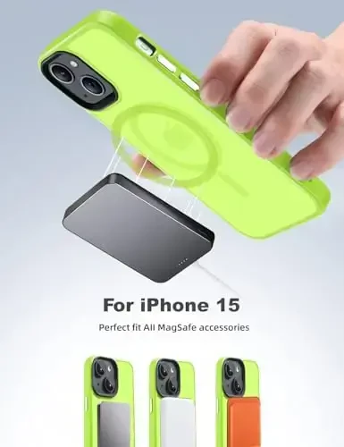 Tigowos iPhone 15 uchun g'ilof, MagSafe bilan mos, mato terisi kabi zarbaga chidamli iPhone 15 g'iloflari 6.1