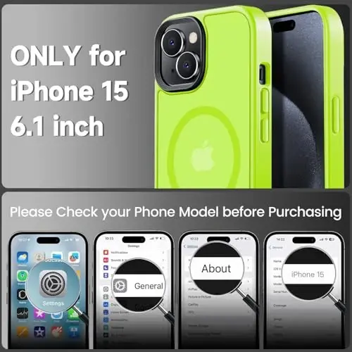 Tigowos iPhone 15 uchun g'ilof, MagSafe bilan mos, mato terisi kabi zarbaga chidamli iPhone 15 g'iloflari 6.1