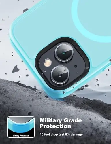 Tigowos iPhone 15 uchun g'ilofi MagSafe bilan mos, mato teriga o'xshash zarbga chidamli iPhone 15 g'iloflari 6.1