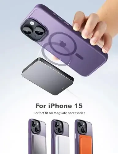 Tigowos iPhone 15 uchun magnitli g'ilof MagSafe 15FT ga mos tushadi, sariqlikka chidamli, og'ir yukga bardoshli zarbga chidamli orqa qopqoq iPhone 15 telefon g'iloflariga mos keladi 6.1