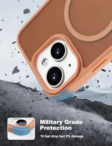 Tigowos iPhone 15 uchun magnitli g'ilof MagSafe bilan mos keladi 4.5m balandlikdan tushganda ham zararga chidamli Teri bilan do'stona Og'ir yuklarga bardoshli zarbaga qarshi orqa qopqoq iPhone 15 telefon g'iloflariga mos keladi 6.1