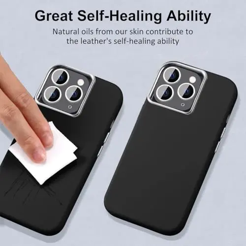 Tigowos Leather case for iPhone 15 Pro Max, Compatible with Magsafe, PU Leather ShockPro Maxof Slim Anti-Fingerprint iPhone 15 Pro Max Phone Case 6.7