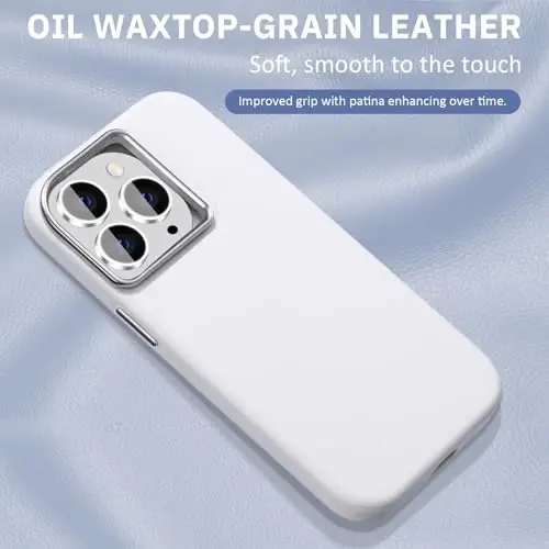 Tigowos Leather case for iPhone 15 Pro Max, Compatible with Magsafe, PU Leather ShockPro Maxof Slim Anti-Fingerprint iPhone 15 Pro Max Phone Case 6.7