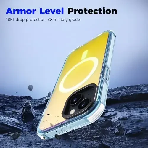 Tigowos Magnetic Bumper for iPhone 15 Case Fits MagSafe 20FT Drop Resistant Back Cover Shockproof Slim Fit for iPhone 15 Phone Case, Colorful - 4