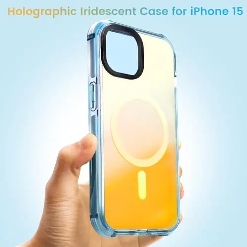 Tigowos Magnetic Bumper for iPhone 15 Case Fits MagSafe 20FT Drop Resistant Back Cover Shockproof Slim Fit for iPhone 15 Phone Case, Colorful - 3