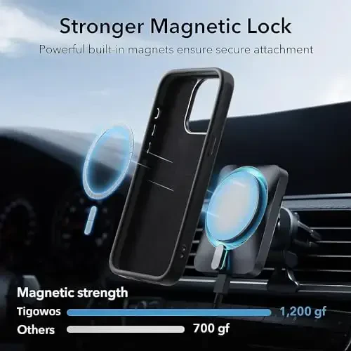 Tigowos Real Carbon Fiber for iPhone 15 Case, Fits magSafe Sturdy Protective Case for iPhone 15 Carbon Fiber Aramid Fiber with Military-Grade Drop Cover, Supports Wireless Charging, Black - 5