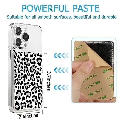TIHYWR 2 Pack Leather Phone Wallet Stick on，Card Holder for Phone Case，Credit Card Back Paste Wallet，Suitable for iPhone, Samsung, Android and Most Smart Phones，Android and Most Smart Phones - 3