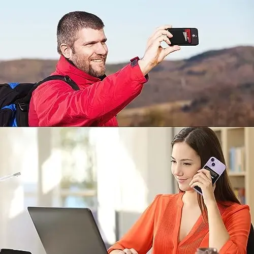 TIHYWR Charm Telefon Hamyon Teri Telefon G'ilofiga Yopishtiriladi, Telefon G'ilofining Kartasi Uchun Uyasi, Kredit Kartasi Orqa Qismi Hamyoni, iPhone, Samsung, Android va Ko'pgina Smartfonlar Uchun Mos, Qora - 5