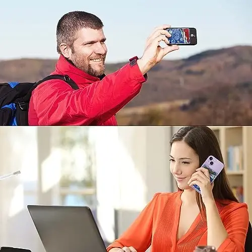 TIHYWR Charm Telefon Hamyoni Telefon G'ilofiga Yopishtiruvchi, Telefon G'ilofi uchun Kartani Saqlovchi, Kredit Karta Orqa Yopishtiruvchi Hamyon, iPhone, Samsung, Android va Ko'pgina Smartfonlar uchun Mos, Moviy osmon - 5