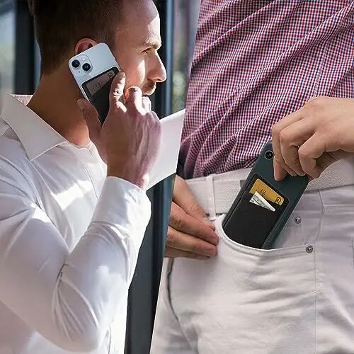 TIHYWR Leather Phone Wallet Stick on ，Card Holder for Phone Case，Credit Card Back Paste Wallet，Suitable for iPhone, Samsung, Android and Most Smart Phones， Black - 4