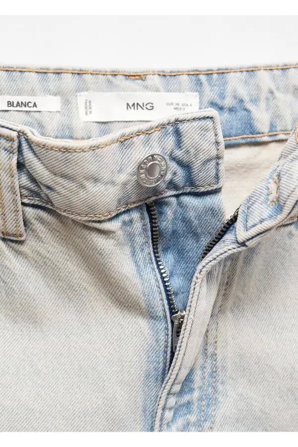 Tik tik kesilgan bir loy denim jinsi - 7