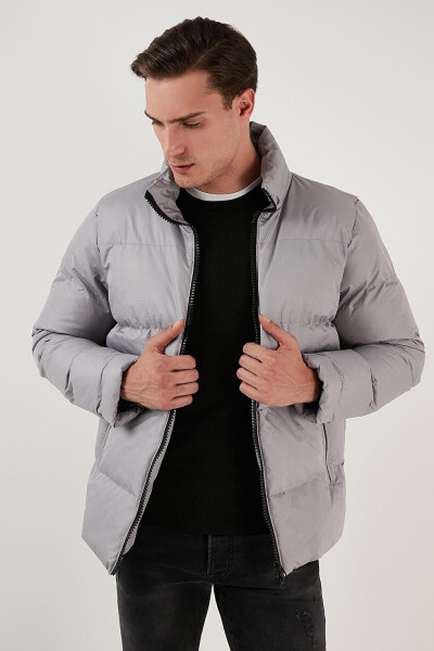 Tik Yaka Fermuarlı Suv va Shamolga Chidamli Slim Fit Puffer Ko'ylagi 649004 - 8