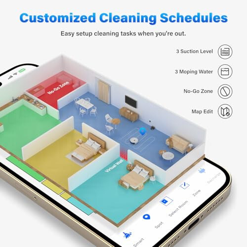 Tikom Robot Chang'irg'ich va Mop, L8000 Lazer LiDAR Navigatsiya Robot Chang'irg'ich, 150 Minut Max, 45dB, 14 Taqiqlangan Zonalar, 20 Virtual Devorlar, O'z-o'zini Zaryadlash, Uy Hayvonlari Sochlari, Gilam, Qattiq Qavatlar Uchun Mos, Oq - 5