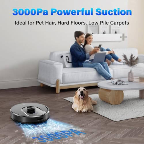 Tikom Robot Vacuum and Mop, L8000 Laser LiDAR Navigation Robotic Vacuum, 3000Pa Suction, 150Mins Max, 45dB, 14 No-Go Zones, 20 Virtual Walls, Self-Charging, Good for Pet Hair, Carpet, Hard Floor - 2