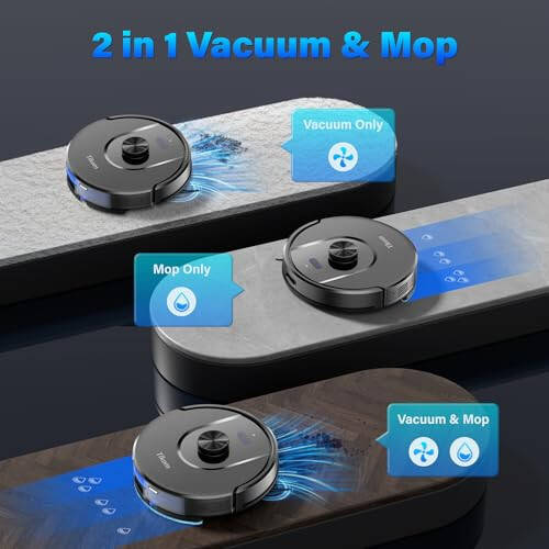 Tikom Robot Vacuum and Mop, L8000 Laser LiDAR Navigation Robotic Vacuum, 3000Pa Suction, 150Mins Max, 45dB, 14 No-Go Zones, 20 Virtual Walls, Self-Charging, Good for Pet Hair, Carpet, Hard Floor - 4