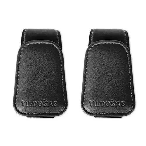 TILDOSAC 2 Pack Sunglass Holder Organizer Clip for Car Visor (Double Black) - 1