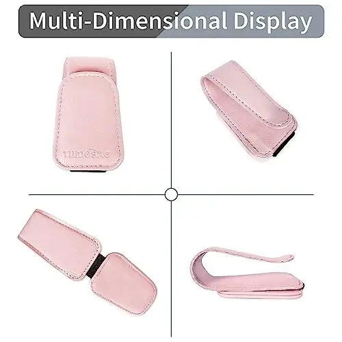 TILDOSAC 2 Pack Sunglass Holder Organizer Clip for Car Visor (Black Pink) - 4