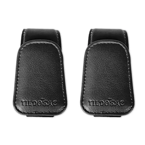 TILDOSAC 2 Pack Sunglass Holder Organizer Clip for Car Visor (Double Black) - TILDOSAC