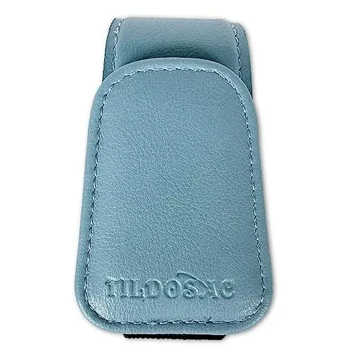 TILDOSAC Avtomobil visor uchun quyoshdan saqlaydigan ko'zoynak ushlagichi, Klipsli avtomobil uchun charm magnit quyosh ko'zoynak ushlagichi, Moviy - TILDOSAC (1)