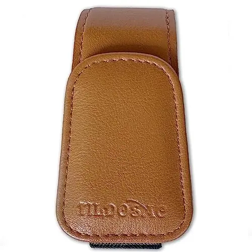 TILDOSAC Sunglass Holder Organizer Clip for Car Visor, Durable and Scratch Resistant Sunglasses Organizer with Magnetic Clip, Brown Car Interior Essentials Accessories for Men Women Aesthetic - 1