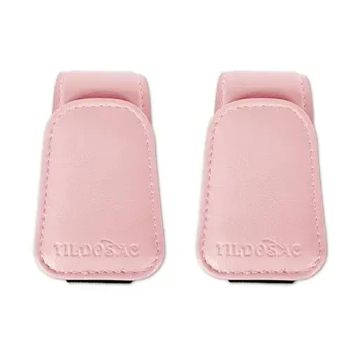 TILDOSAC Sunglass Holder Organizer Clip for Car Visor, Durable and Scratch Resistant Sunglasses Organizer with Magnetic Clip, Pink Car Interior Essentials Accessories for Men Women Aesthetic - TILDOSAC