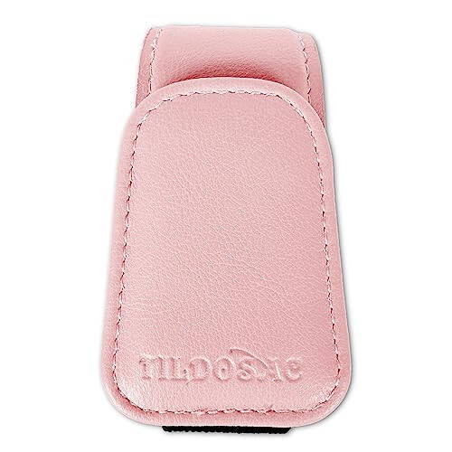 TILDOSAC Sunglasses Holder for Car Visor, Leather Magnetic Sunglass Holder for Car with Clip, Pink - 2