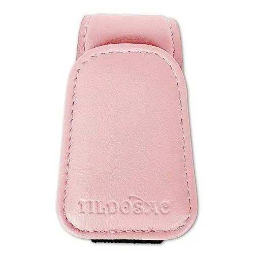 TILDOSAC Sunglasses Holder for Car Visor, Leather Magnetic Sunglass Holder for Car with Clip, Pink - TILDOSAC (1)