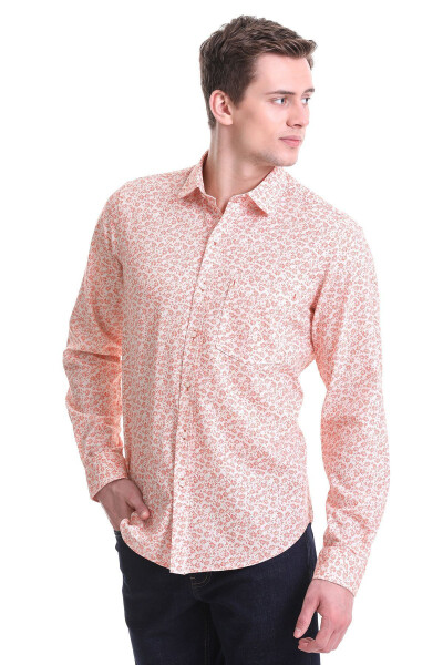 Tile Comfort Fit Printed 100% Cotton Slim Collar Long Sleeve Classic Shirt - 3