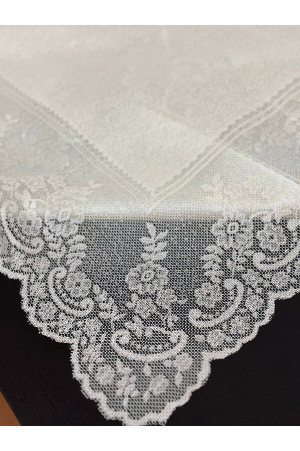 Tile Pattern Stain-Resistant Lace Tablecloth Cream 160x220 Cm - 6