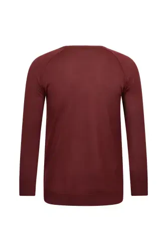 Tile Regular Fit Crew Neck Wool Knit Sweater-Tile - HATEMOĞLU (1)